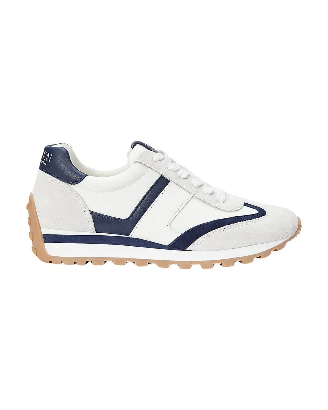 Lauren by Ralph Lauren White Dani Low Top Lace Sneakers