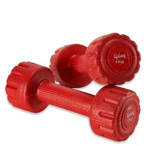 Lifelong PVC Dumbbells Pack of 2 for Home Gym Fitness Barbell, Workout at Home; for Resistance Training; Easy Grip and Anti- Slip Dumbbells (6 Month Warranty)