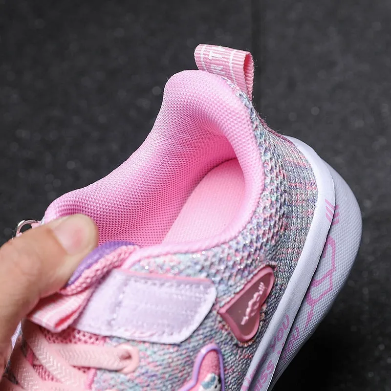 Little Girl Summer Breathable Sport and Running Pink Shoes Purple
