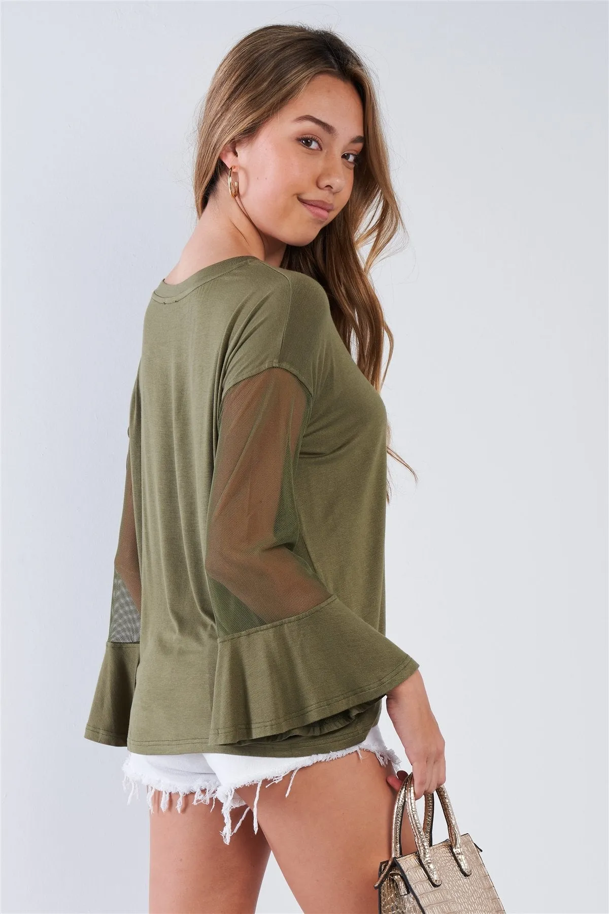 Long Mesh Sleeve Top