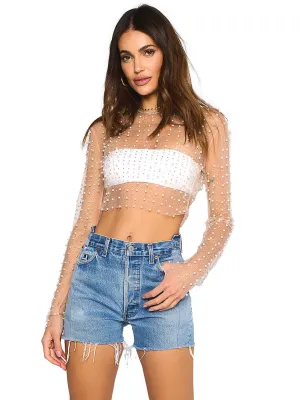 Look & Glisten Pearl Mesh Cover Up ::RET