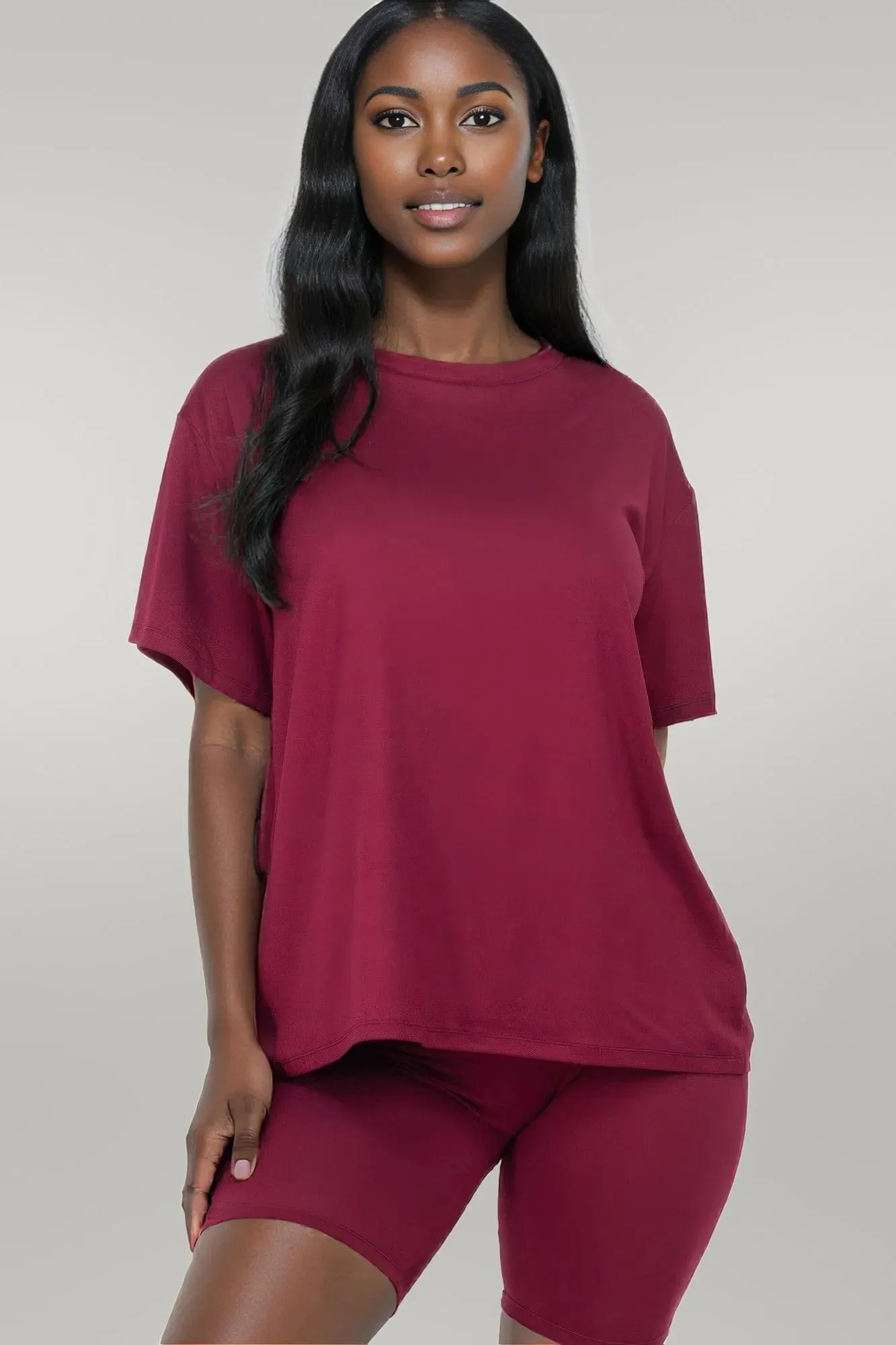 Loose Fit Top & Biker Shorts Set