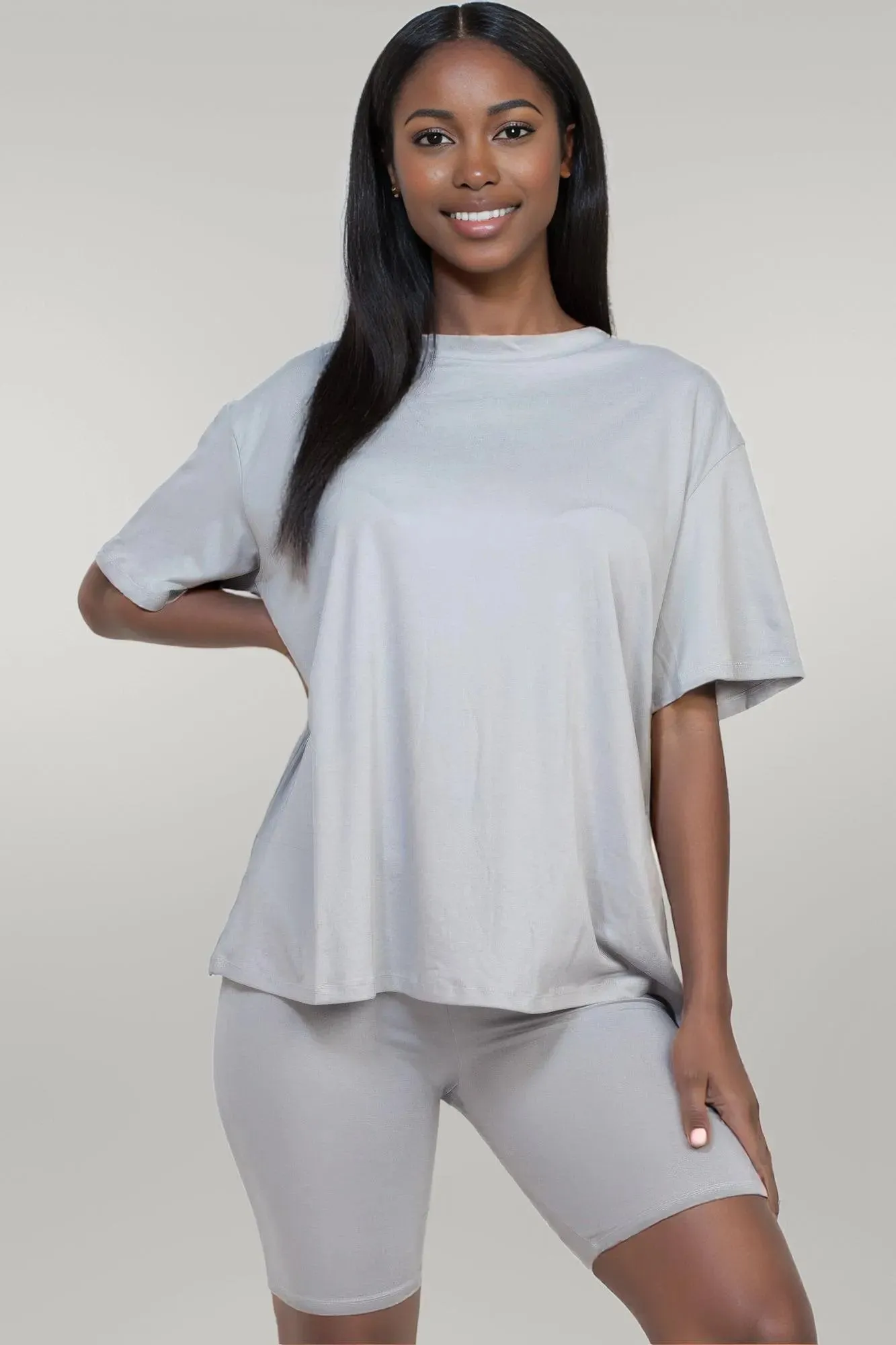 Loose Fit Top & Biker Shorts Set