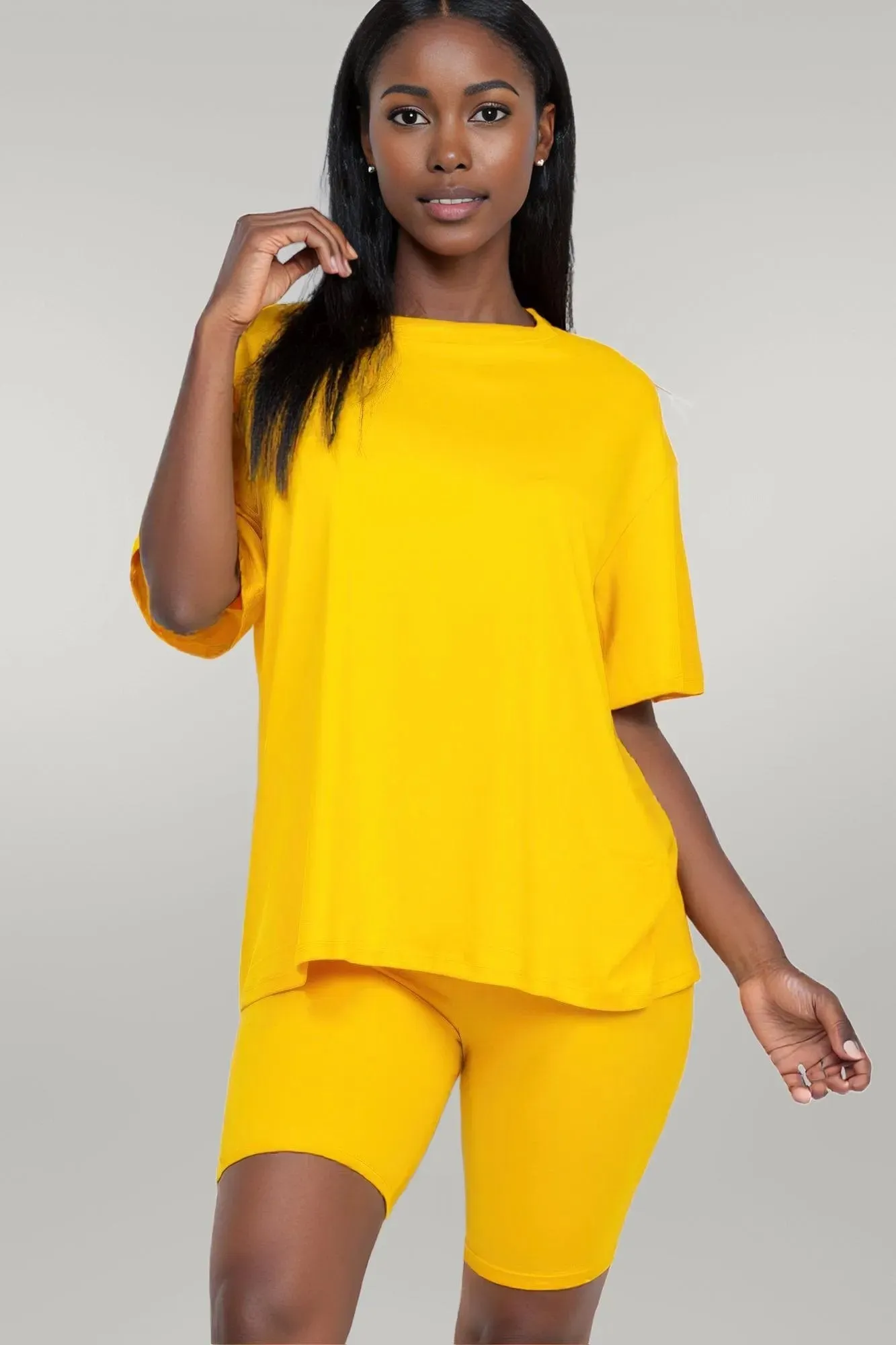 Loose Fit Top & Biker Shorts Set
