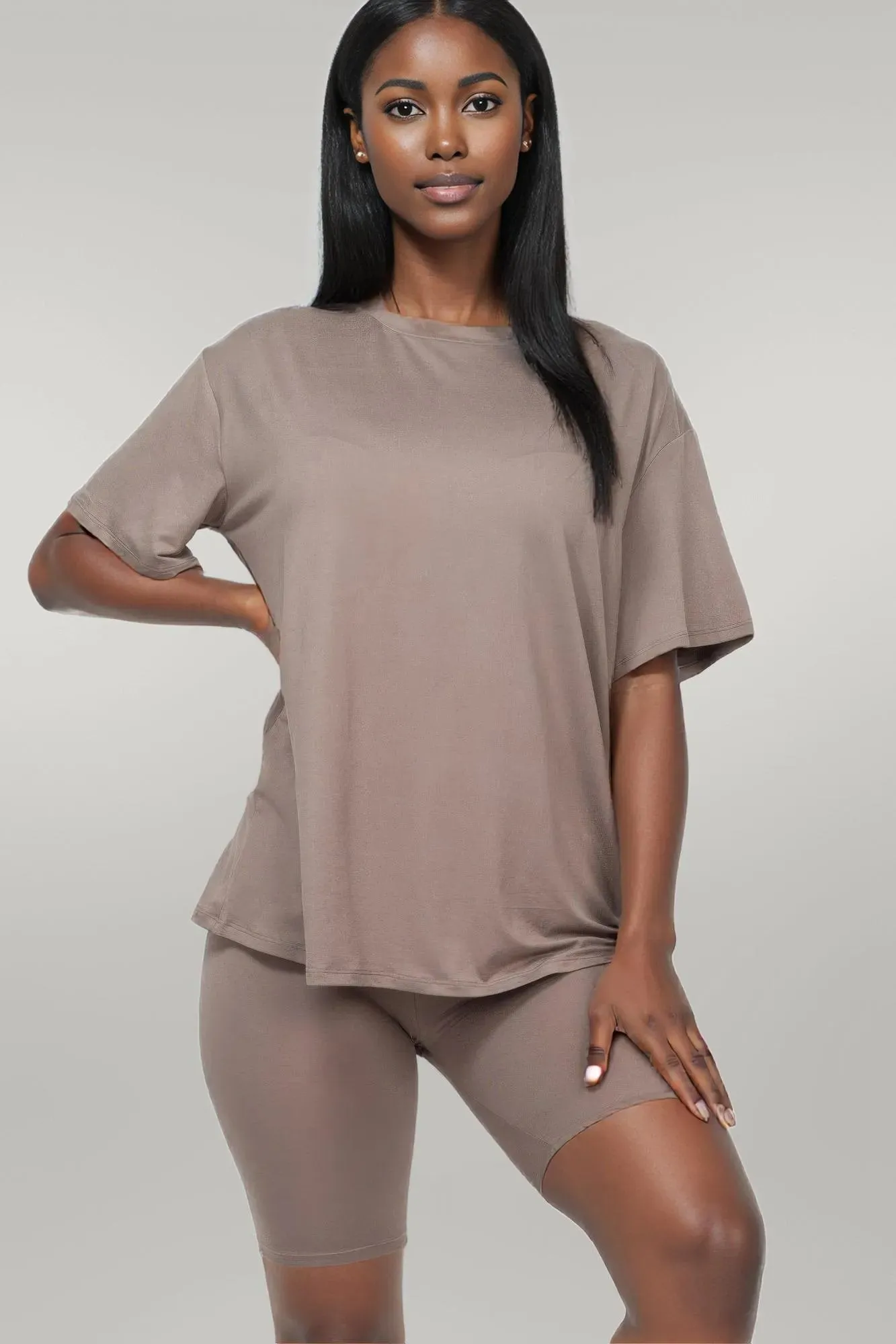 Loose Fit Top & Biker Shorts Set