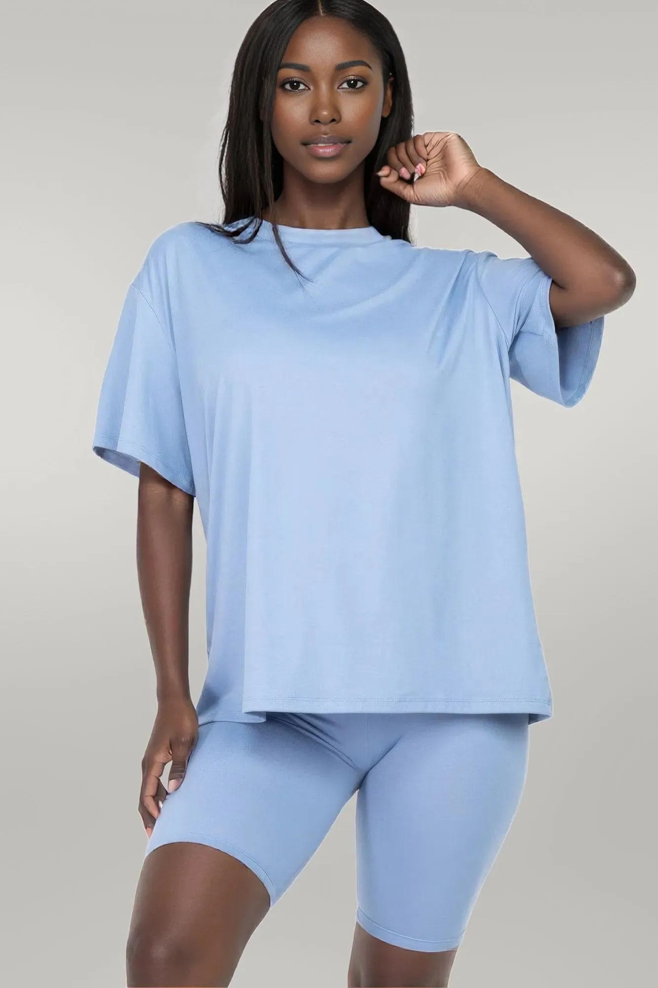 Loose Fit Top & Biker Shorts Set