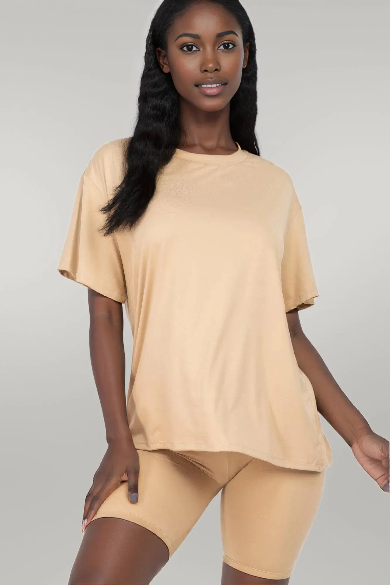 Loose Fit Top & Biker Shorts Set