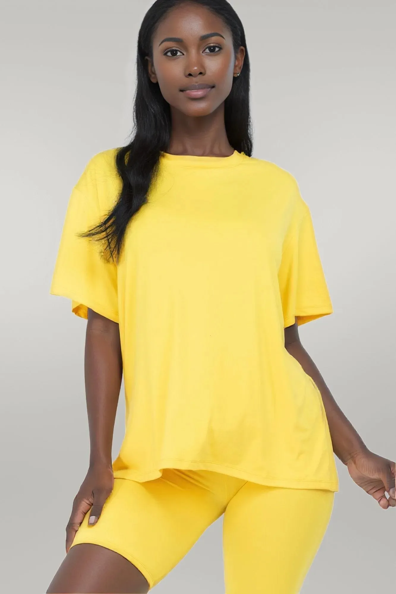 Loose Fit Top & Biker Shorts Set
