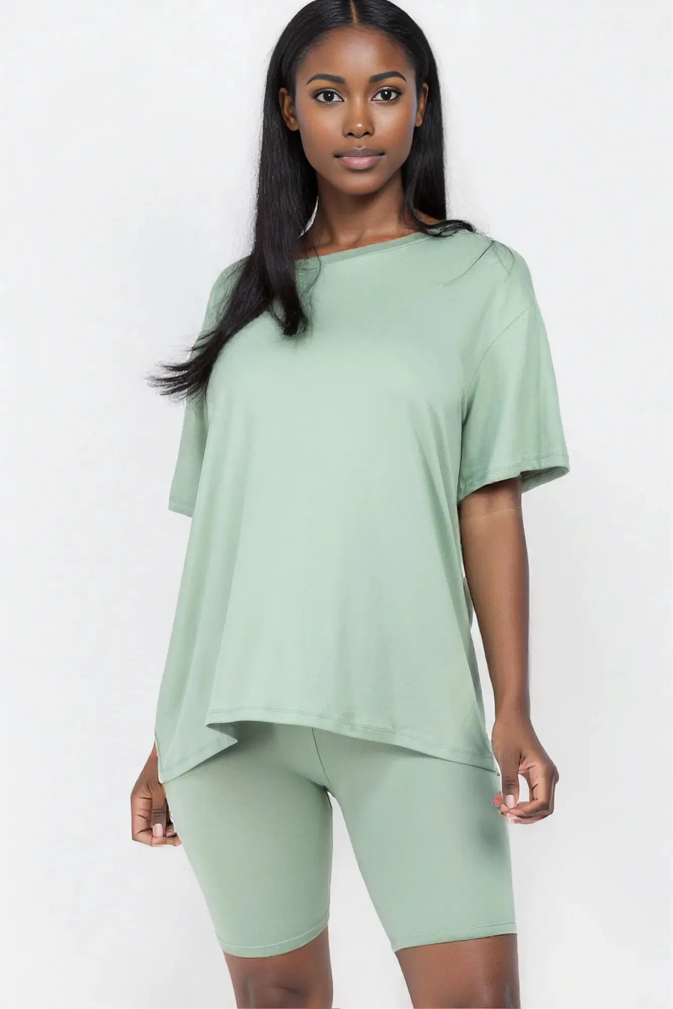 Loose Fit Top & Biker Shorts Set