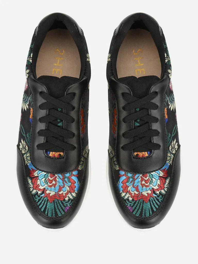 Low Top Embroidered Sneakers