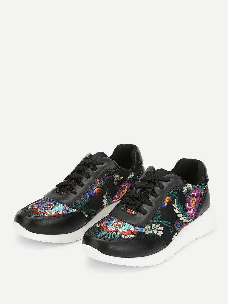 Low Top Embroidered Sneakers