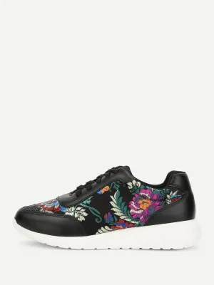 Low Top Embroidered Sneakers