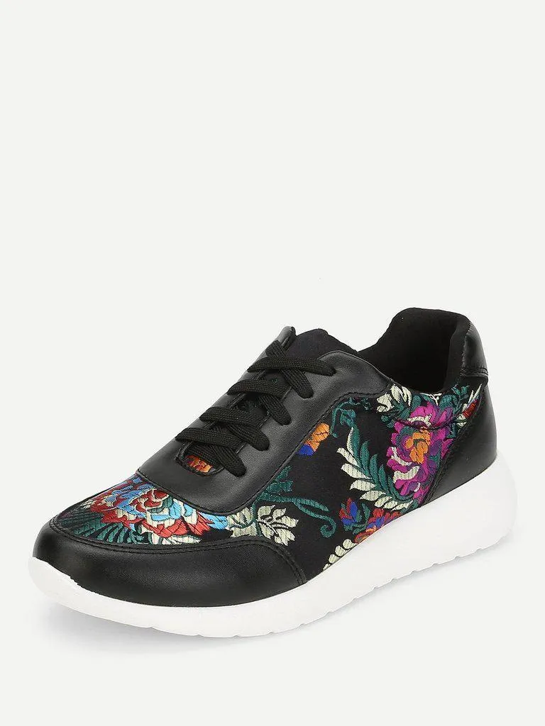 Low Top Embroidered Sneakers