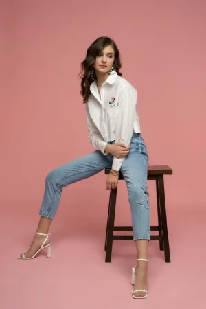 Madame Disney Minnie White Printed Shirt