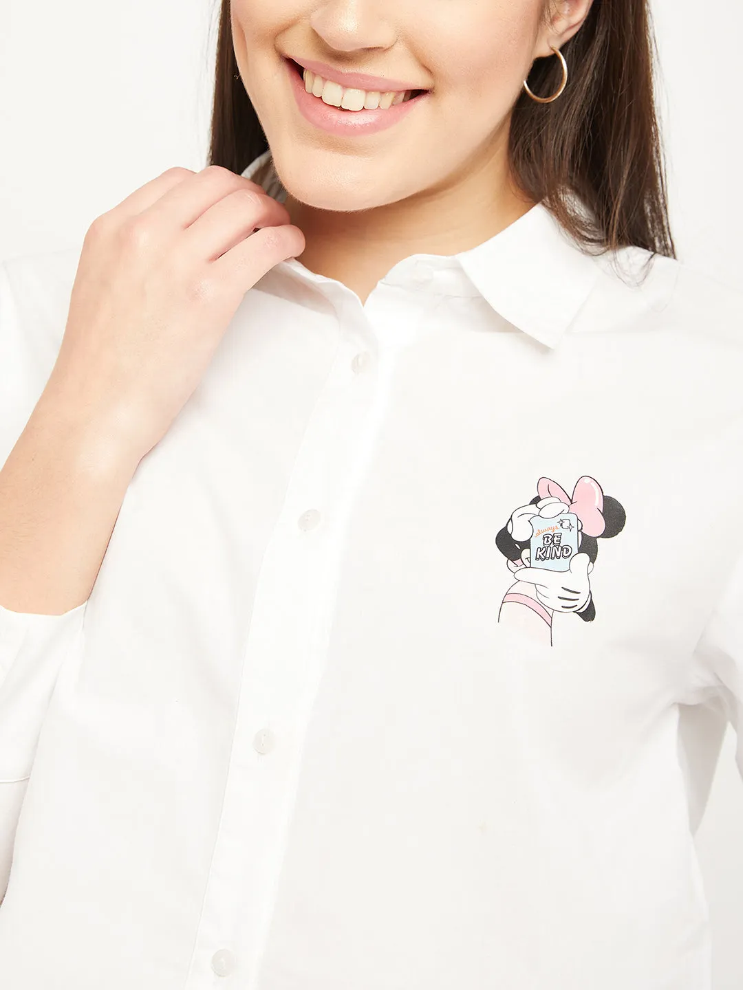 Madame Disney Minnie White Printed Shirt