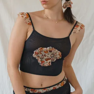 Magical Mushrooms Ruffled Crop Cami