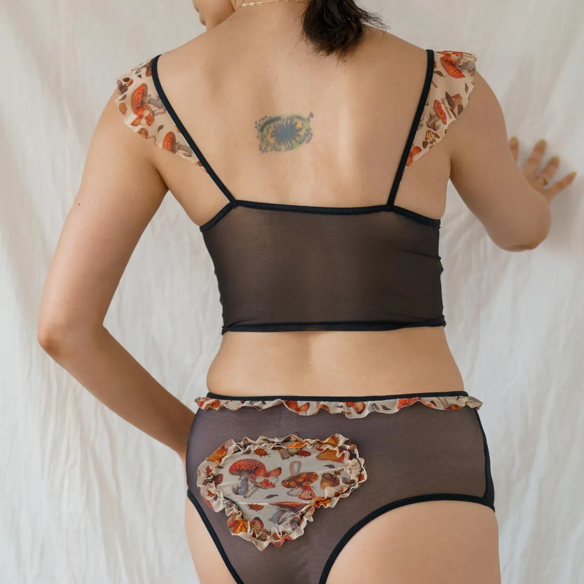 Magical Mushrooms Ruffled Crop Cami