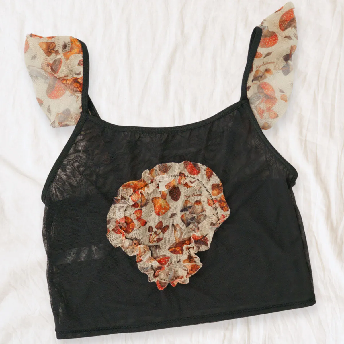 Magical Mushrooms Ruffled Crop Cami
