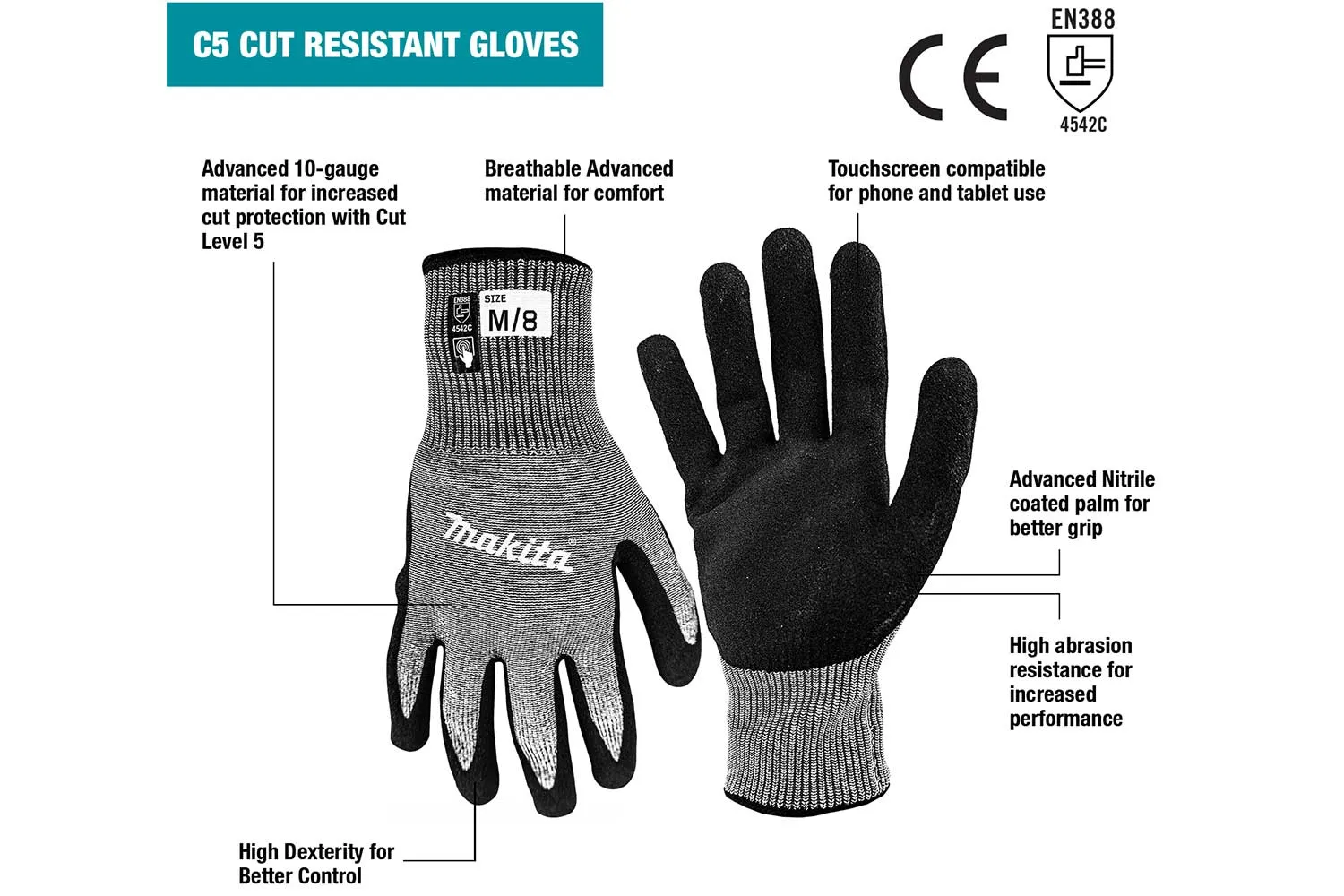 Makita - C5 Cut Resistant Gloves