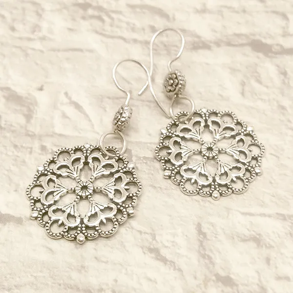 Mandala 01 Sterling Silver Earrings