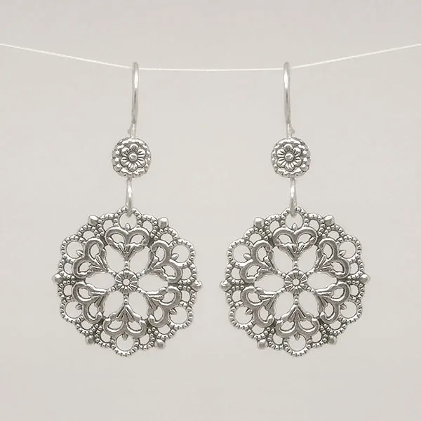 Mandala 01 Sterling Silver Earrings