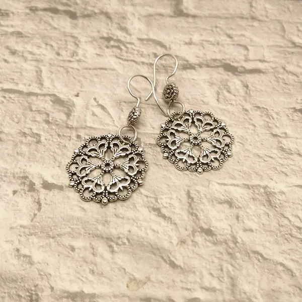 Mandala 01 Sterling Silver Earrings