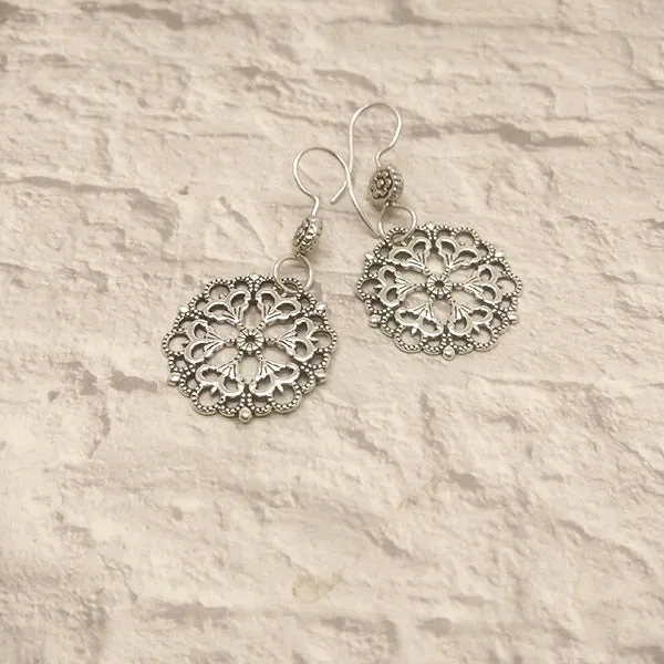 Mandala 01 Sterling Silver Earrings