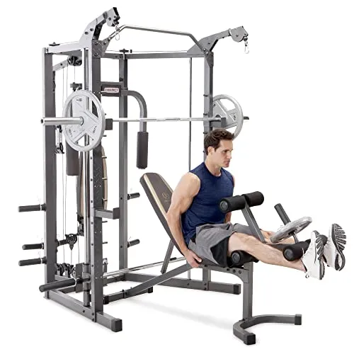 Marcy Smith Machine with Bench and Weight Bar - Home Gym Equipment SM-4008
