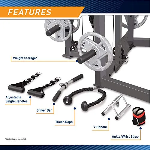 Marcy Smith Machine with Bench and Weight Bar - Home Gym Equipment SM-4008