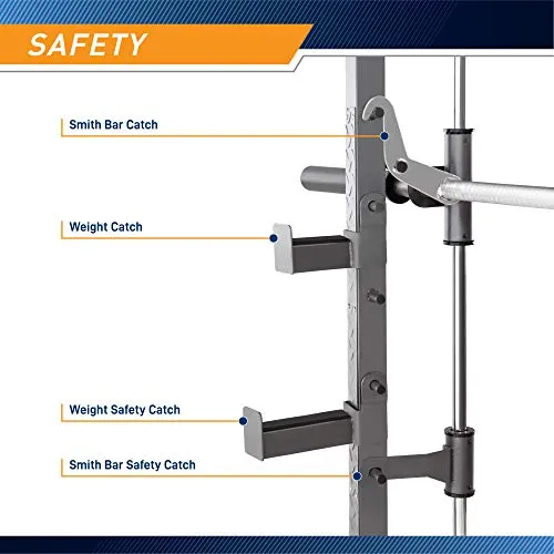 Marcy Smith Machine with Bench and Weight Bar - Home Gym Equipment SM-4008