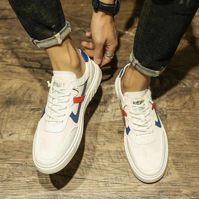 men comfortable white walking sneakers