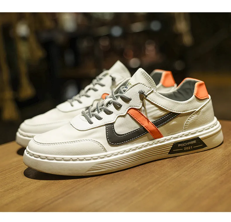 men comfortable white walking sneakers