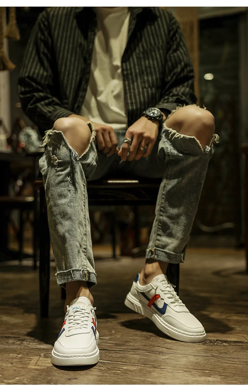 men comfortable white walking sneakers