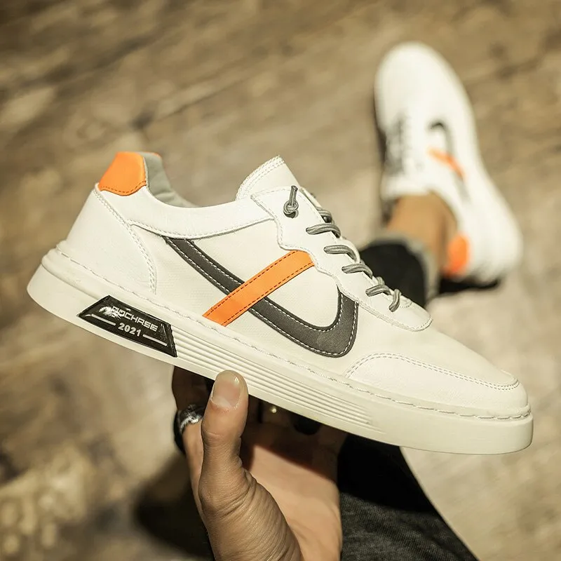 men comfortable white walking sneakers