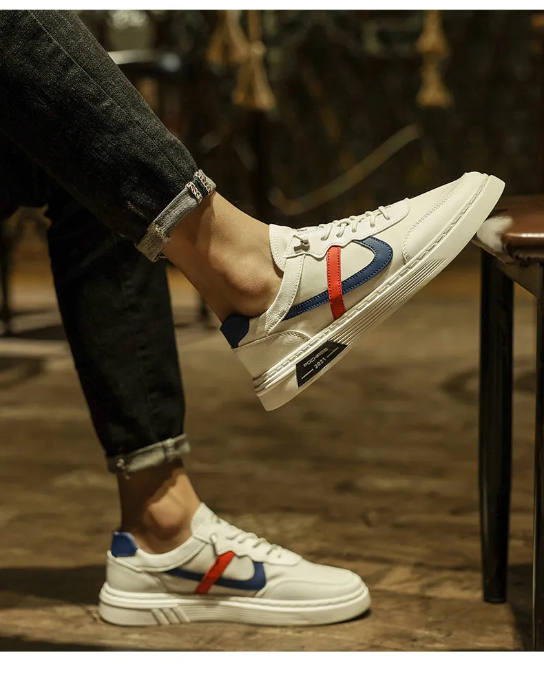 men comfortable white walking sneakers