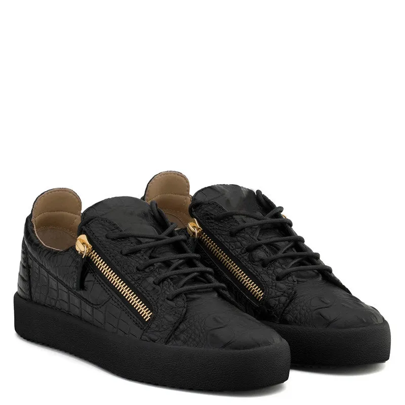 Mens Casual Shoes Mens Casual Sneakers Black Pleated Stone Grain Shoes Man Metal Zipper Design Flat Platform Comfortable Loafer
