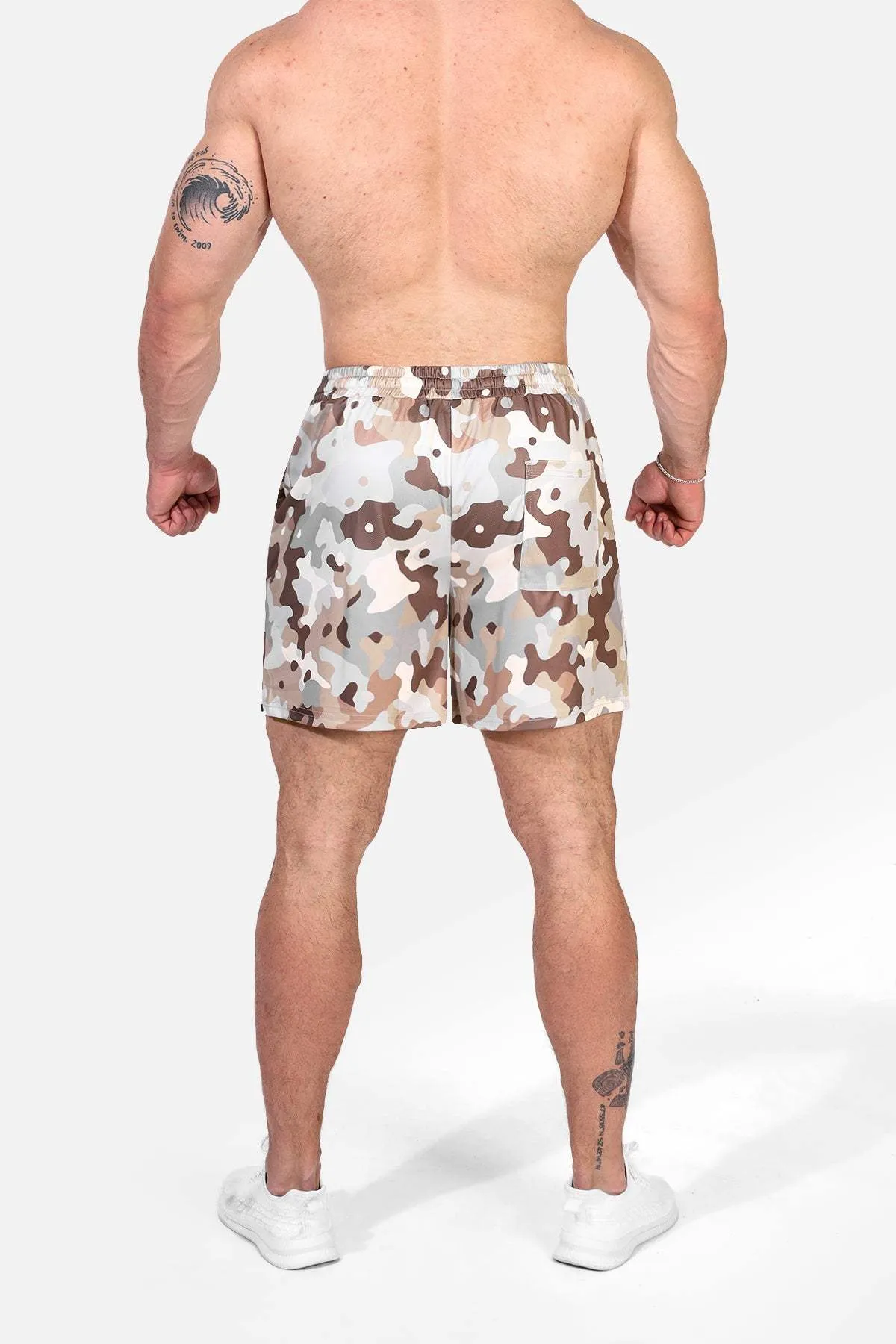 Men's Fast-Dry 5" Training Shorts - Khaki Camo