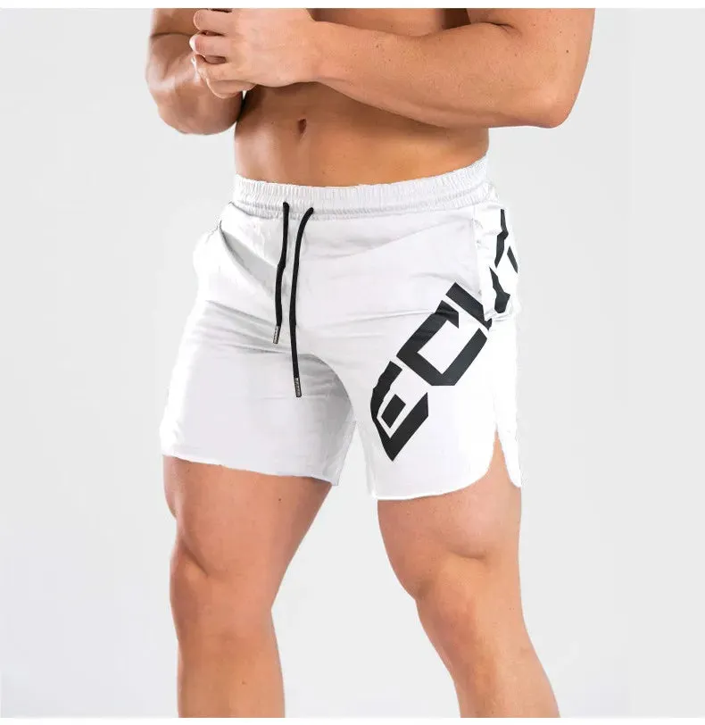 Mens Shorts  Men Casual Beach Shorts Bodybuilding Fitness Short Sweat Quick Dry Big Letter Print