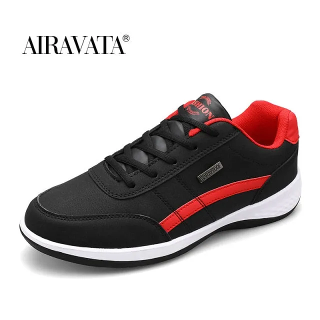 Men's Sports Casual Shoes Fashion PU Leather Shoes Flat Sneakers
