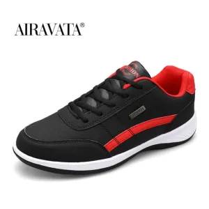 Men's Sports Casual Shoes Fashion PU Leather Shoes Flat Sneakers