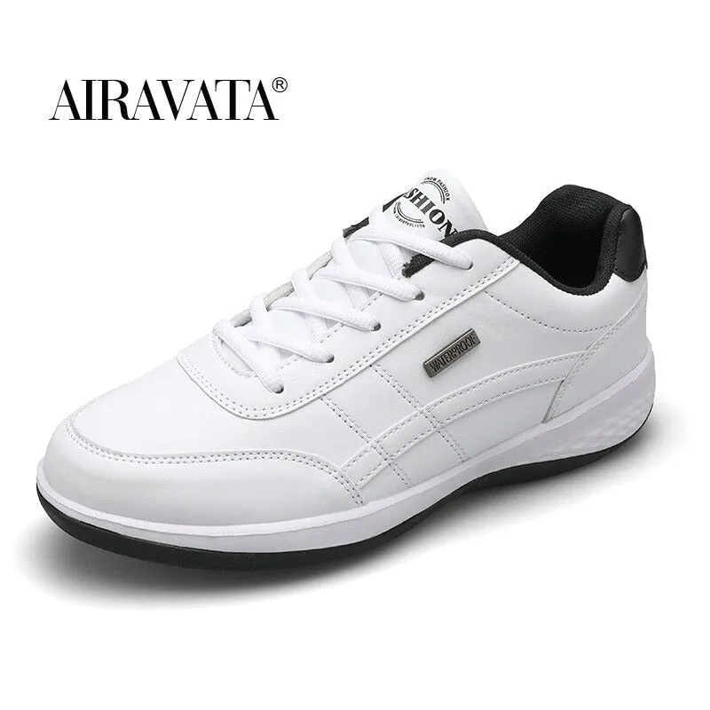 Men's Sports Casual Shoes Fashion PU Leather Shoes Flat Sneakers