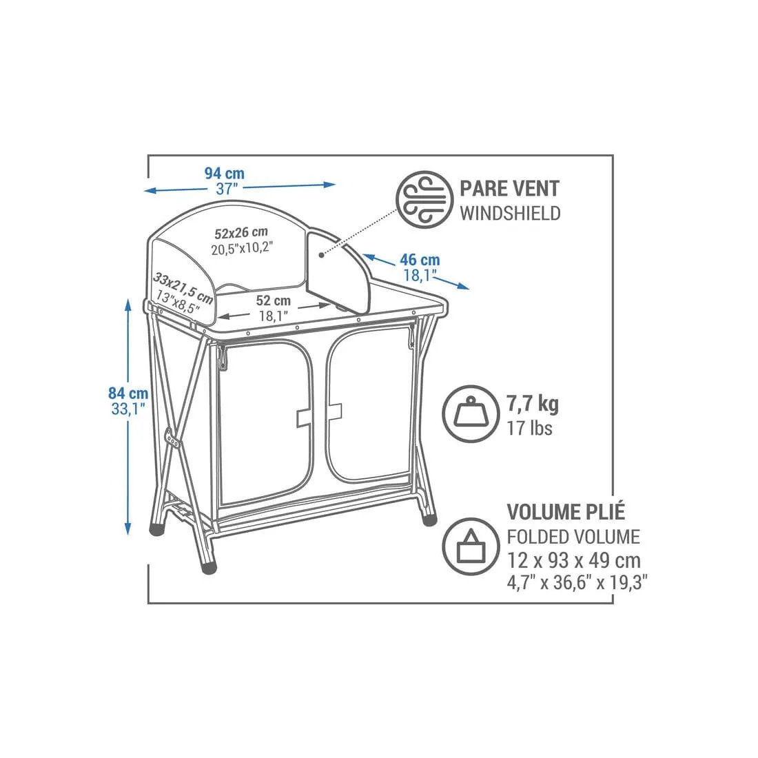 MEUBLE DE CUISINE PLIABLE POUR LE CAMPING