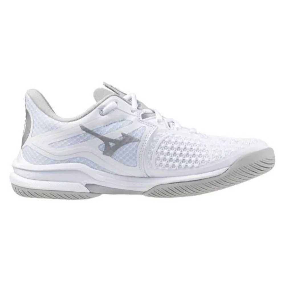 Mizuno Wave Exceed Tour 6 AC Women's Tennis Shoe (White/Silver)