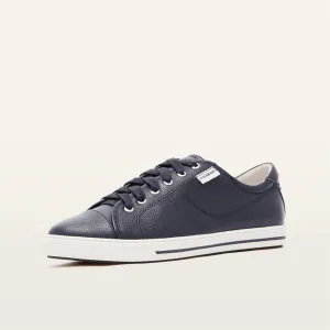 Nat III Navy Tumbled Leather Sneakers