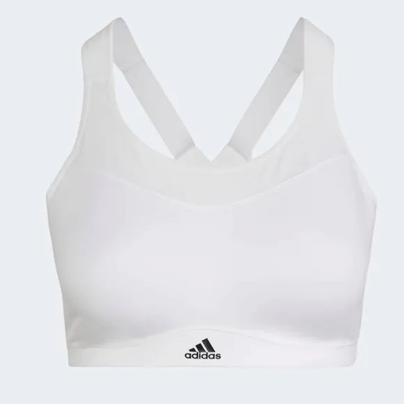 NEW Adidas High Impact Training High Support Plus Sz 3X White Padded Sports Bra