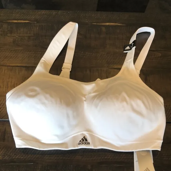 NEW Adidas High Impact Training High Support Plus Sz 3X White Padded Sports Bra