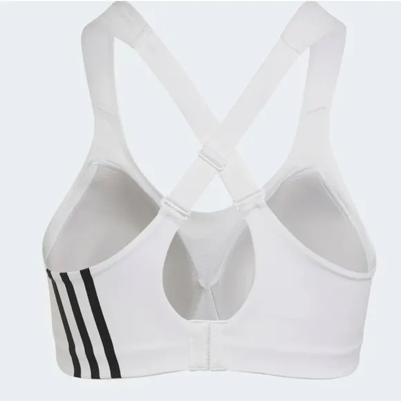 NEW Adidas High Impact Training High Support Plus Sz 3X White Padded Sports Bra