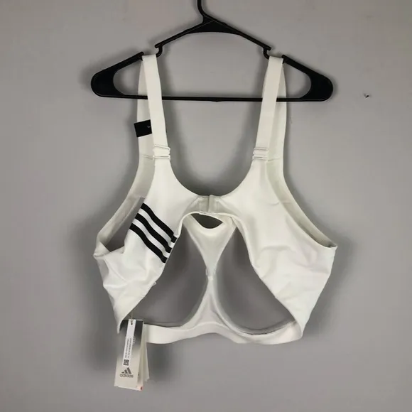 NEW Adidas High Impact Training High Support Plus Sz 3X White Padded Sports Bra