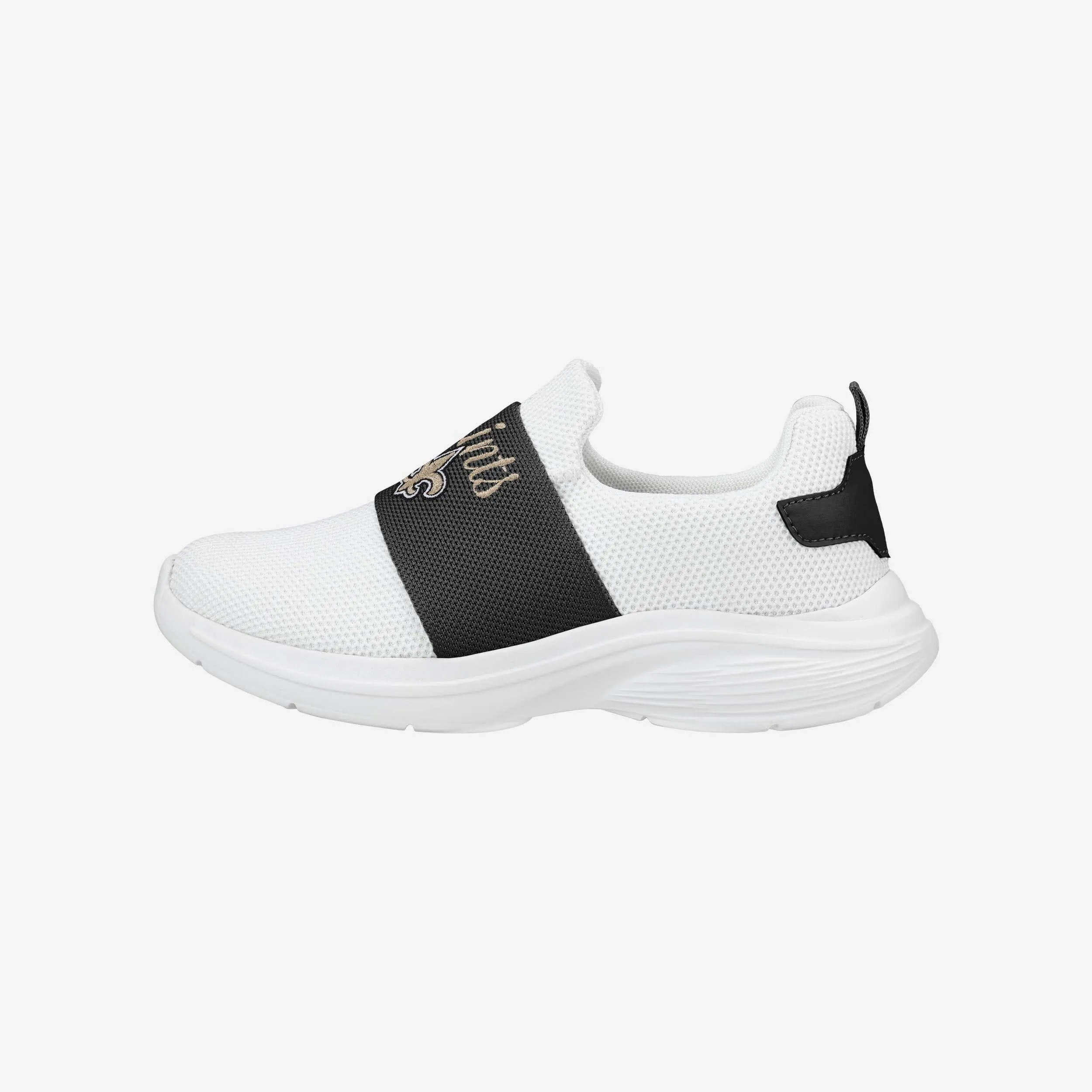 New Orleans Saints Womens Script Wordmark White Slip On Sneakers