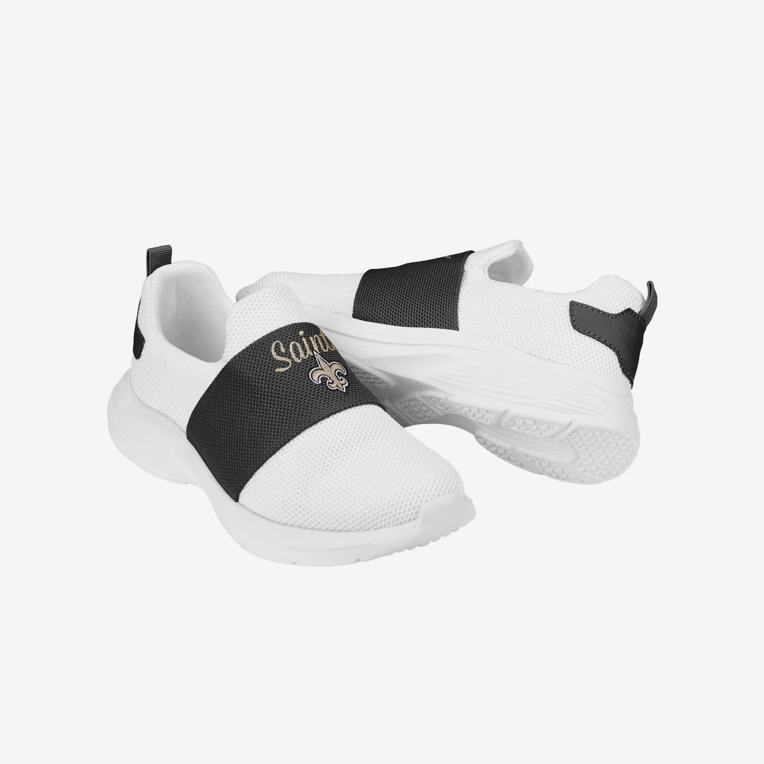New Orleans Saints Womens Script Wordmark White Slip On Sneakers